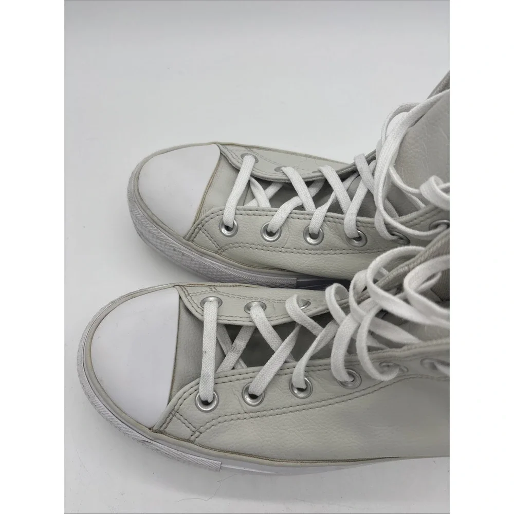 Cream Converse Chuck Taylor All Star  High Top Lift Platform Leather Women 9